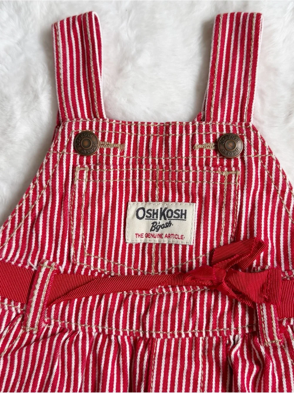 Oshkosh Baby Girls Denim  Striped Dress